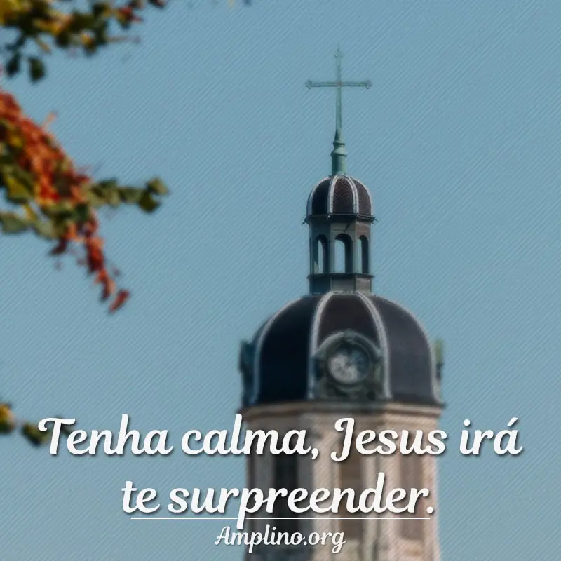 Tenha calma, Jesus irá te surpreender.
